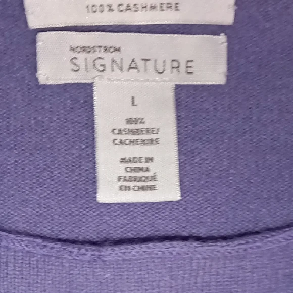 Nordstrom Women's Purple 100% Cashmere Crew Neck Sweater - Picture 2 of 6